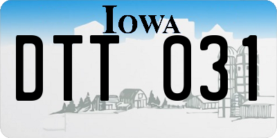 IA license plate DTT031
