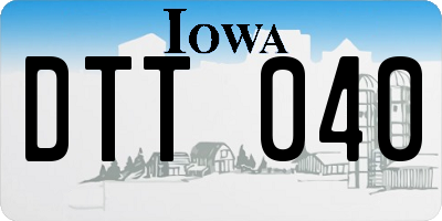 IA license plate DTT040