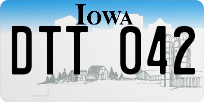 IA license plate DTT042