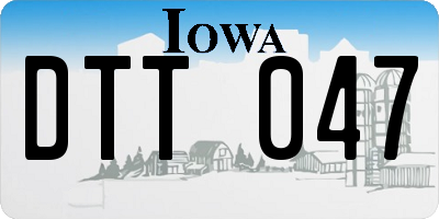 IA license plate DTT047