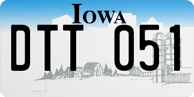 IA license plate DTT051