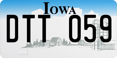 IA license plate DTT059