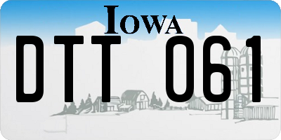 IA license plate DTT061