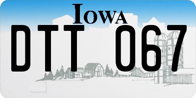 IA license plate DTT067