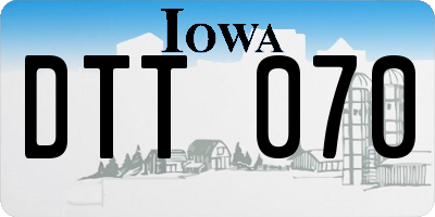IA license plate DTT070
