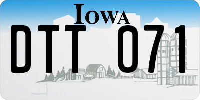 IA license plate DTT071