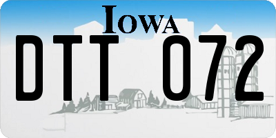 IA license plate DTT072