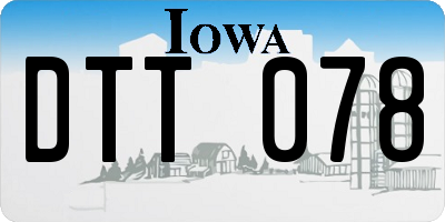IA license plate DTT078