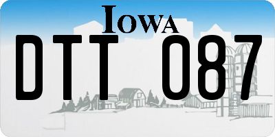 IA license plate DTT087