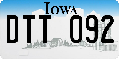 IA license plate DTT092
