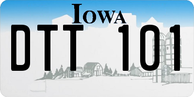 IA license plate DTT101