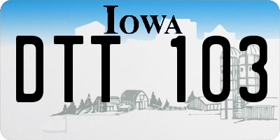 IA license plate DTT103