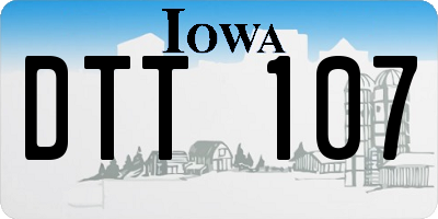 IA license plate DTT107