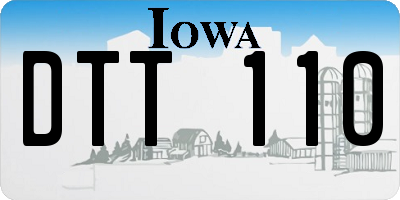 IA license plate DTT110