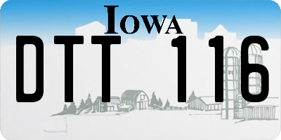 IA license plate DTT116