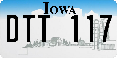 IA license plate DTT117