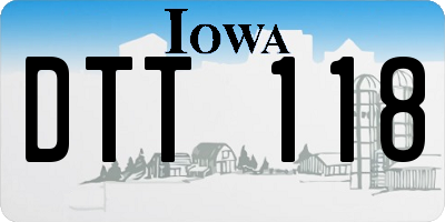 IA license plate DTT118