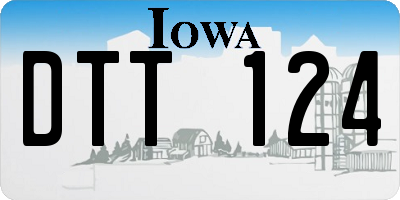 IA license plate DTT124