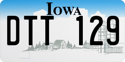 IA license plate DTT129