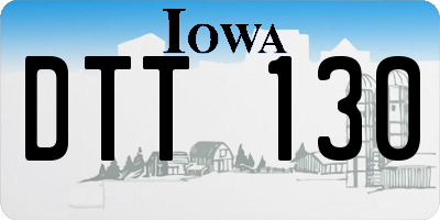 IA license plate DTT130