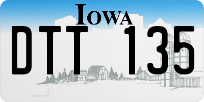 IA license plate DTT135