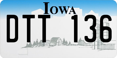 IA license plate DTT136