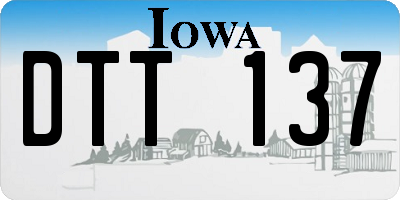 IA license plate DTT137