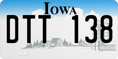 IA license plate DTT138