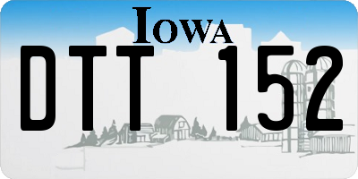 IA license plate DTT152