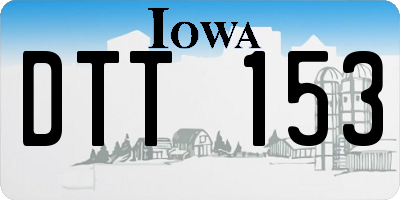 IA license plate DTT153