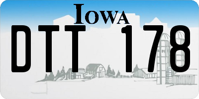 IA license plate DTT178