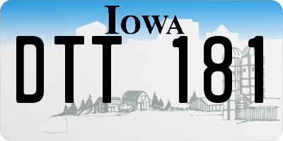 IA license plate DTT181
