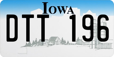 IA license plate DTT196