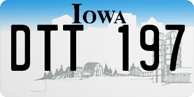 IA license plate DTT197