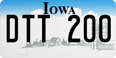 IA license plate DTT200