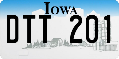 IA license plate DTT201