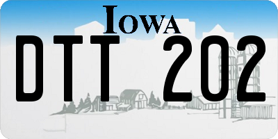 IA license plate DTT202