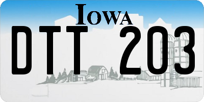 IA license plate DTT203