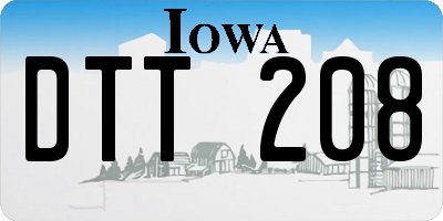 IA license plate DTT208