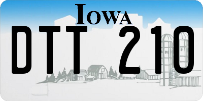 IA license plate DTT210