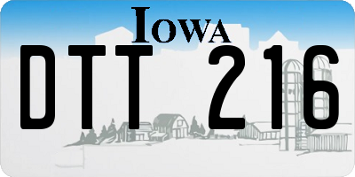 IA license plate DTT216