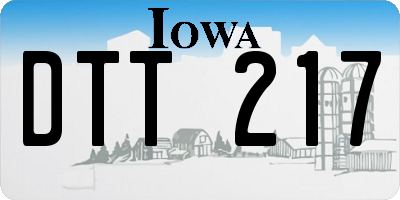 IA license plate DTT217