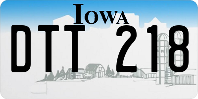 IA license plate DTT218