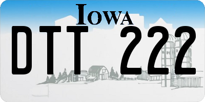 IA license plate DTT222