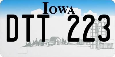 IA license plate DTT223