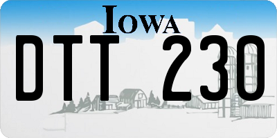 IA license plate DTT230