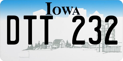 IA license plate DTT232