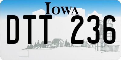 IA license plate DTT236