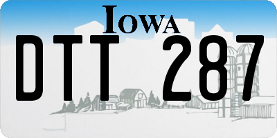 IA license plate DTT287