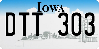 IA license plate DTT303